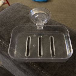 Plastic Clear Suction Cup Soap Dish 
