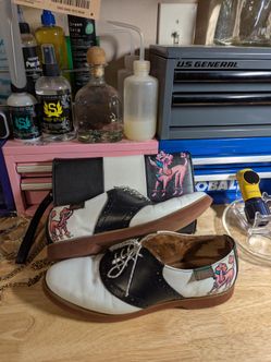 Hand painted Vintage Oxfords and matching purse