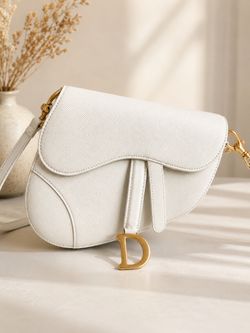 Dior Saddle Bag White Leather