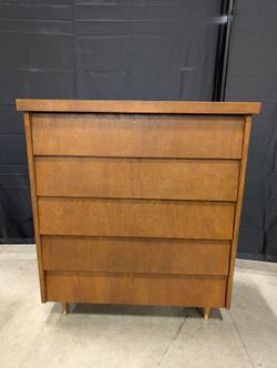 Sturdy Wood Five-Drawer Chest