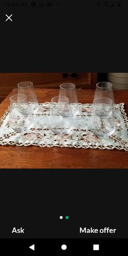 6 Wine Glasses Without The Stem 