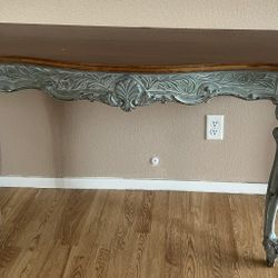 Distressed French Provincial-style console table