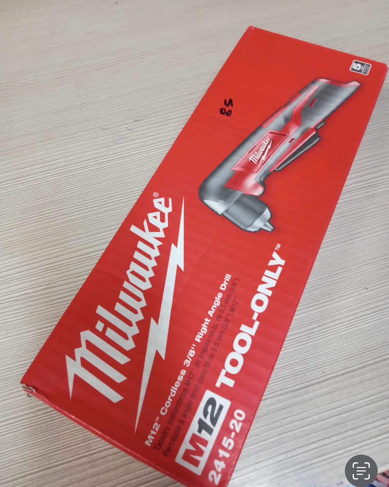 Milwaukee New 3/8” Right Angle Drill M12