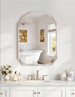 Suidia Bathroom Mirror, 20"x 30" Wall Mirror, Frameless Bathroom Mirror with Beveled Edge for Bedroom, Living Room, Entryway, Hallway, Arched Shape
Pr