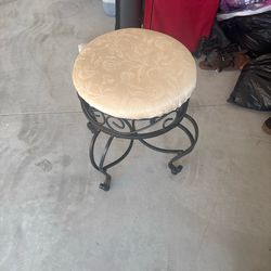 Decorative Vanity Stool / Accent Seat – Metal Base