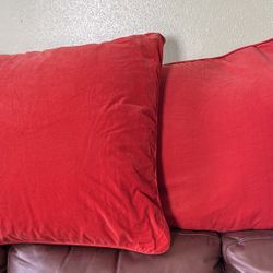 Vintage IKEA Crushed Velvet Orange Pillow Covers
