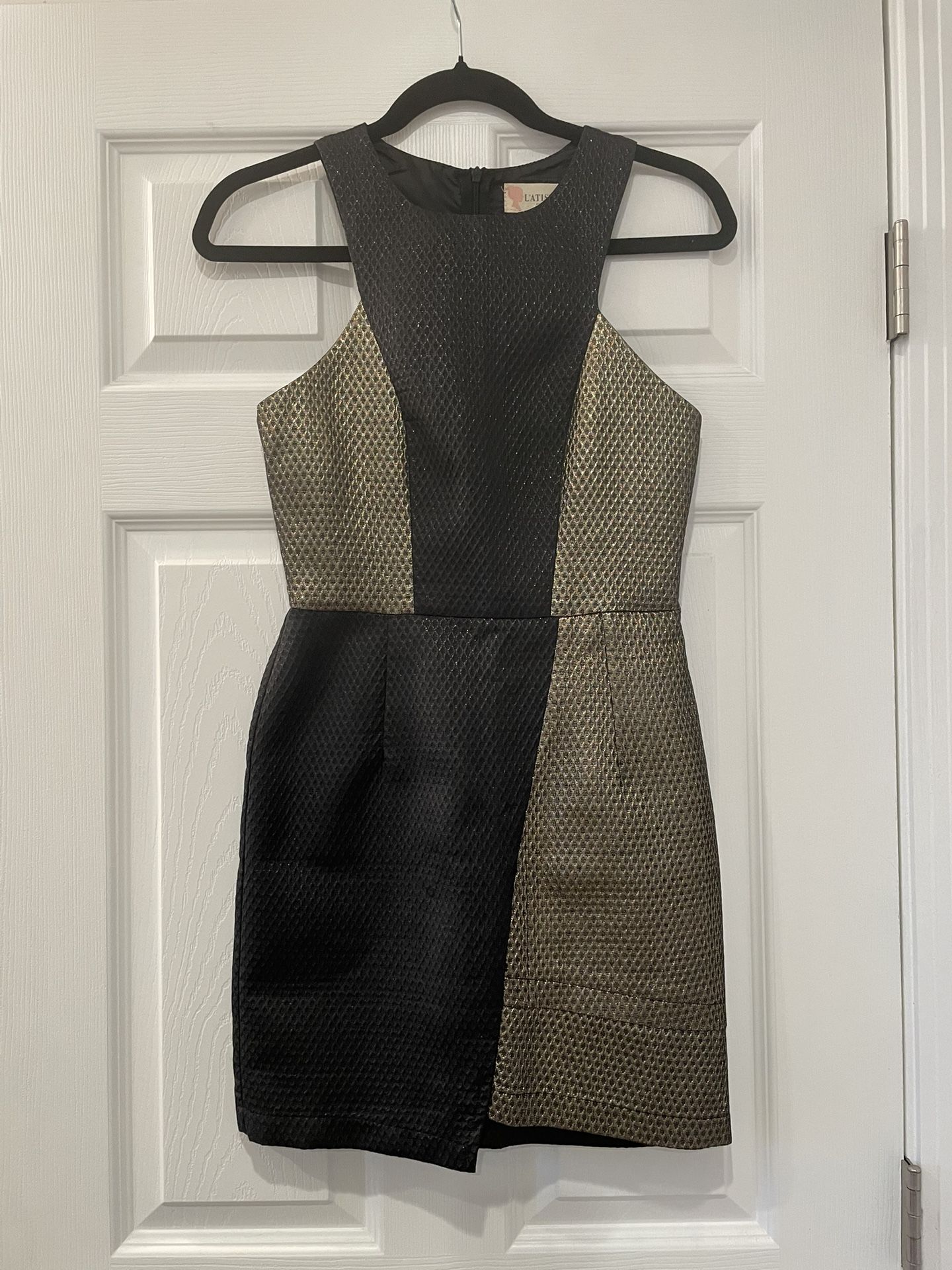 L’Atiste Black And Gold Mini Party Dress