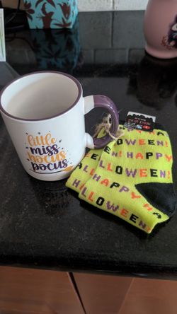 New Little Miss Hocus Pocus Mug and Halloween Socks