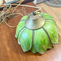Vintage Flower Lamp... Green...70's Tulip