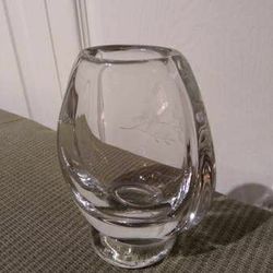 Orrefors Etched Glass Vase

