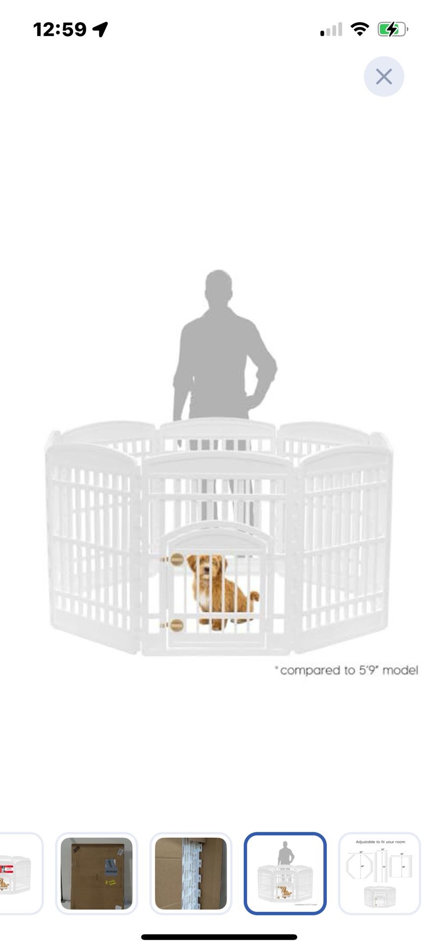 “ New”8 Panel Dog,cat,etc. Playpen W/door(63” X 63”x35”)white(retail$109)