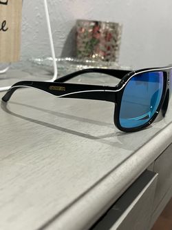 Carrera Sunglasses Black Frame Blue Mirror Lens
