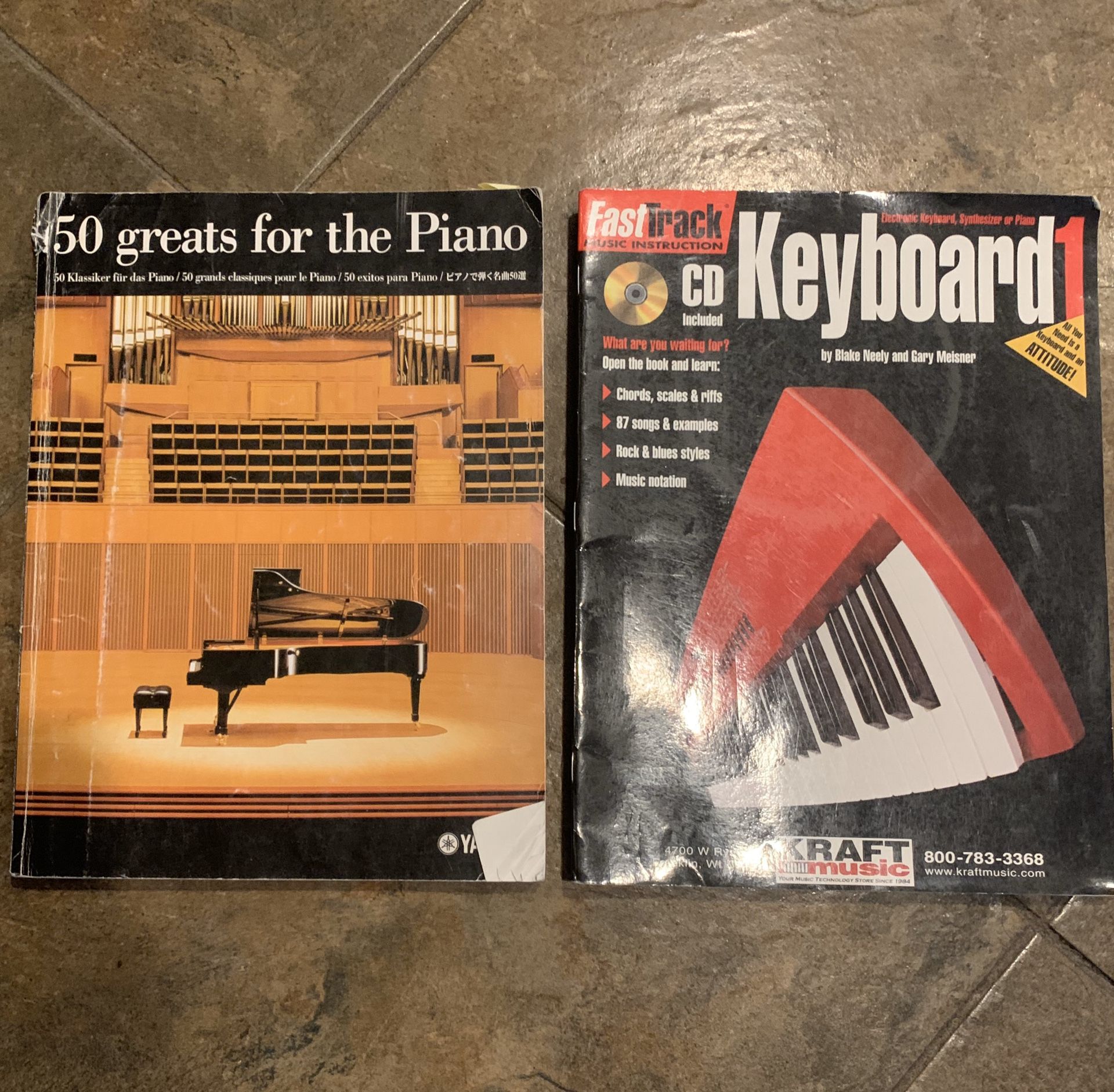 50 Greats For The Piano & FastTrack Music Instruction Keyboard 1 with CD