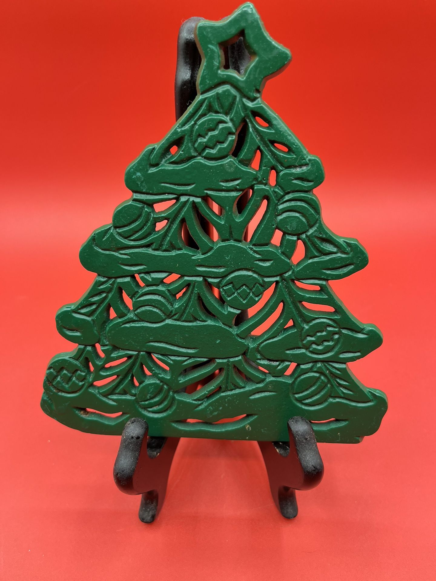 Vintage Cast Iron Christmas Tree Trivet-Taiwan