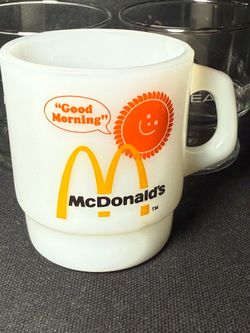 Vintage Fire King Anchor Hocking Milk Glass McDonald's Coffee Mug Cup