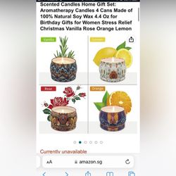Scented Candles Home Gift Set: Aromatherapy Candles 4 Cans