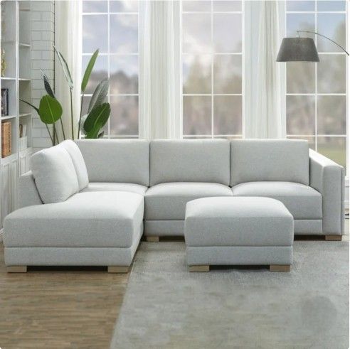 Drayden Fabric Sectional with Ottoman - LOWBALLERS BLOCKED