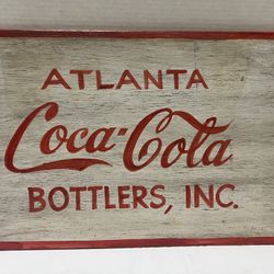 ATLANTA Coca Cola BOTTLERS, INC. Cool Vintage Sign 18”x12”