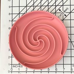 Pink Silicone Slow Feeder Dog Bowl with Suction Cup