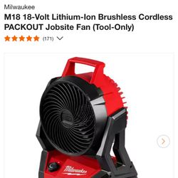 Milwaukee M18 18-Volt Lithium-lon Brushless Cordless PACKOUT Jobsite Fan (Tool-Only)