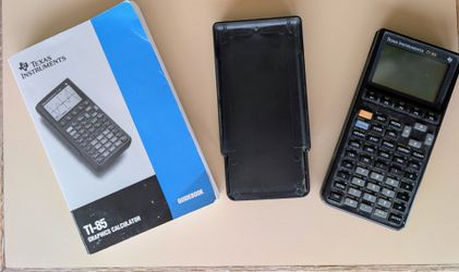 Texas Instruments TI-85 Graphing Calculator Black LCD w/ Slide Cover & Booklet