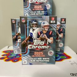 2025 Topps Chrome Football Trading Card Value Box