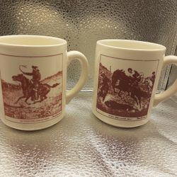 Frederic Remington ''In With The Horse Herd'' And "Turn Him Loose, Bill"  Coffee Mug