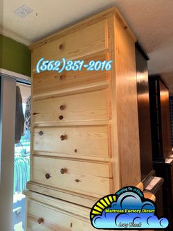 Five drawer natural pinewood cajonera Comoda de Pino Nuevo natural