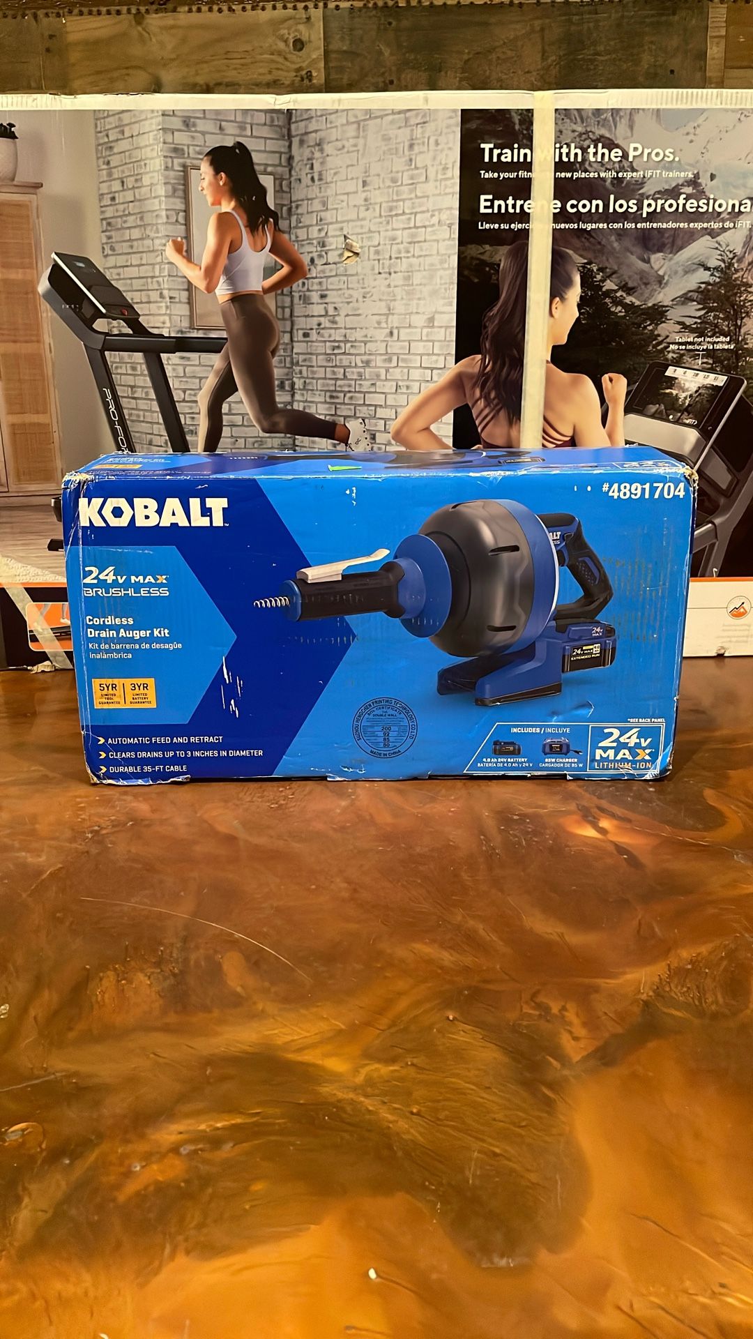 24V MAX BRUSHLESS KOBALT 24-Volt 5/16-in dia x 35-ft L Galvanized wire 4 Ah Cordless Machine Augers (Battery Included) (Charger Included)