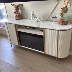 Fireplace TV table