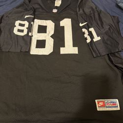 Nike Vtg NFL Pro Line Oakland Raiders Tim Brown #81 Mens L Black Football Jersey