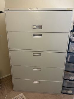 Heavy-Duty 5-Drawer Lateral File Cabinet