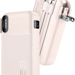 RORRY Portable Charger w/Wall Plug 10000mAh Power Bank 22.5W Battery Pack