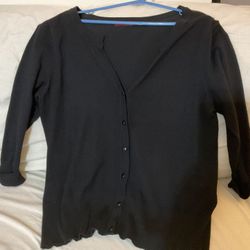 WOMANS SIZE 1X BLACK CARDIGAN 