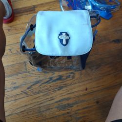 See Threw Navy And Sky Blue Fubu Me N Backpack