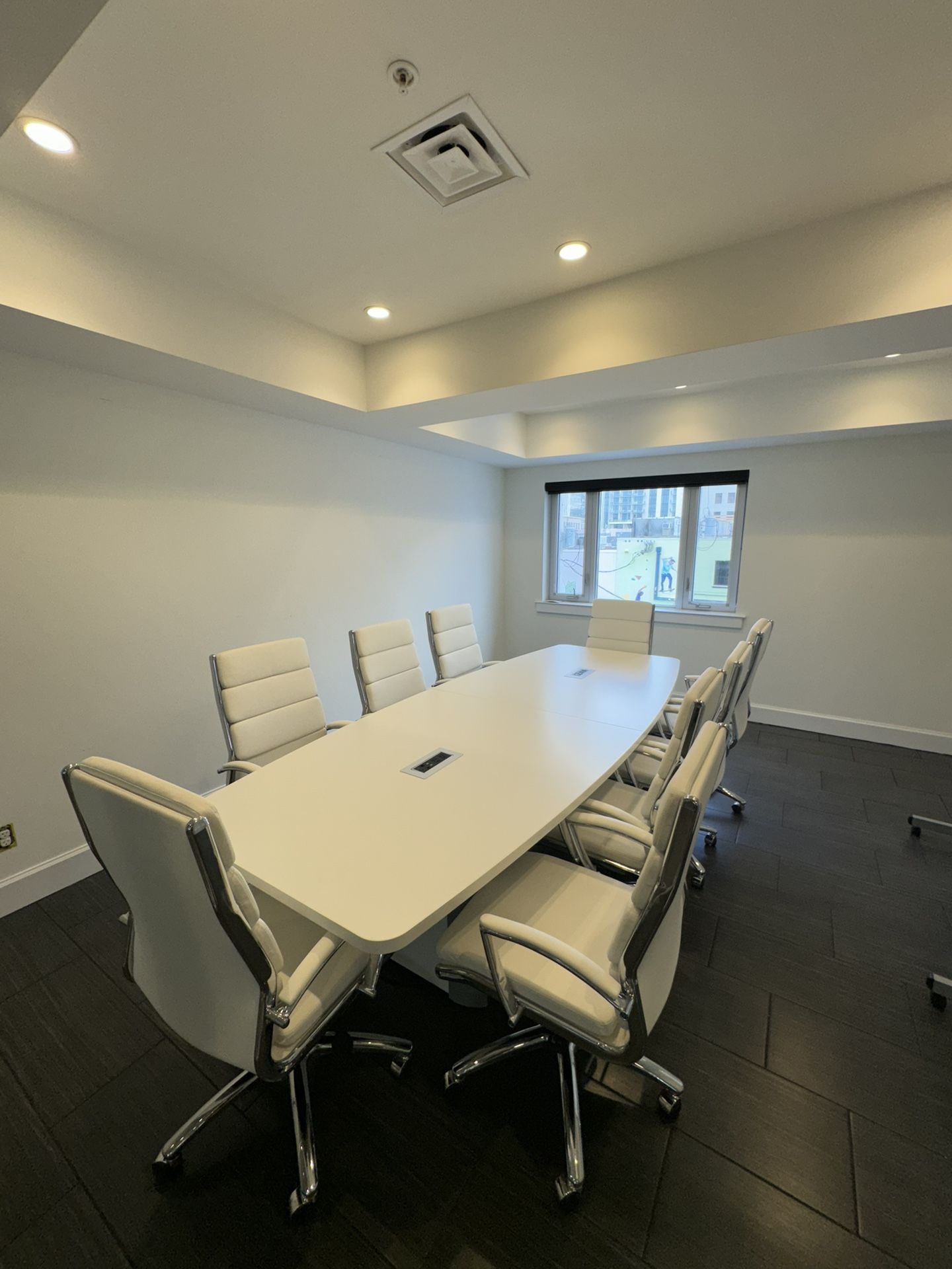 Executive Conference Table W/ 9 Leather Chairs