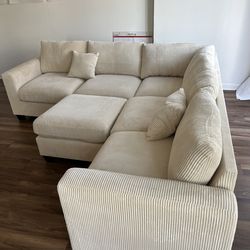 New 99x99 corduroy sectional couch / free delivery