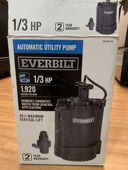 Everbilt automatic Utility pump 1/3 hp for pool drain