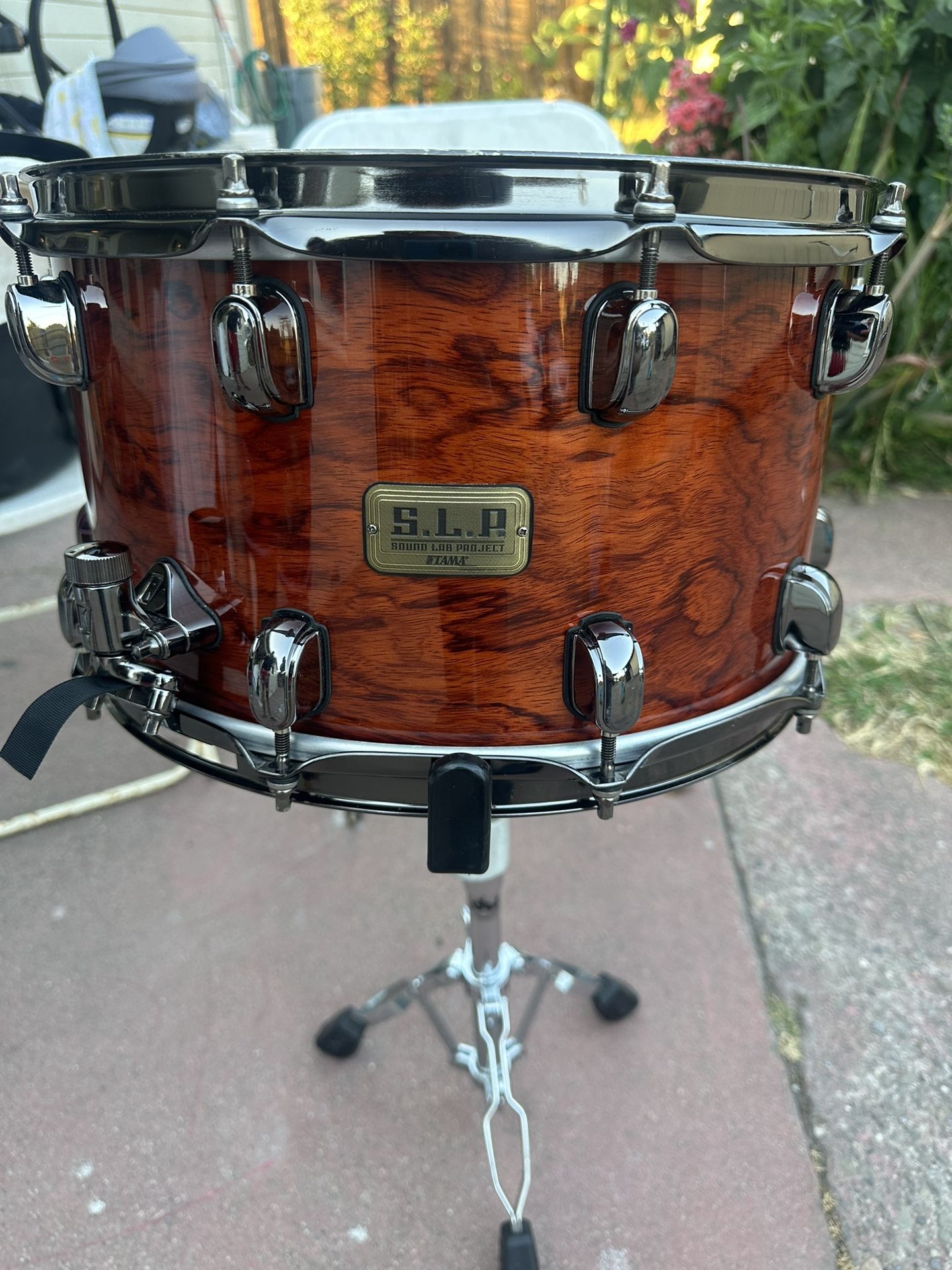 Tama S.L.P. Natural Quilted Bubinga Snare Drum - 8"x14" 