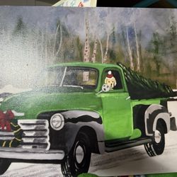 Christmas Green Pick Up Canvas