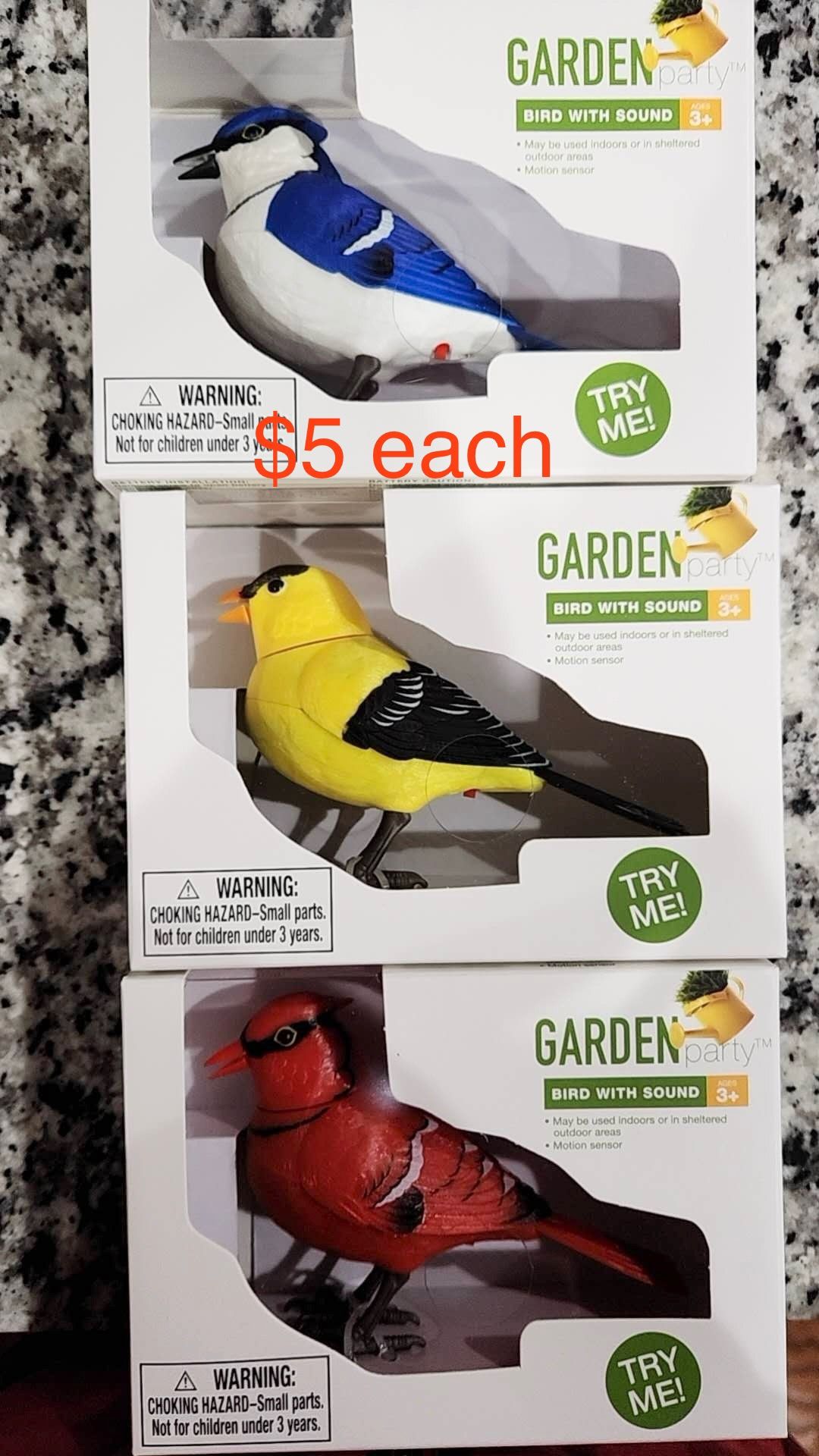 NEW Bird with Sound, $5 each unopened box