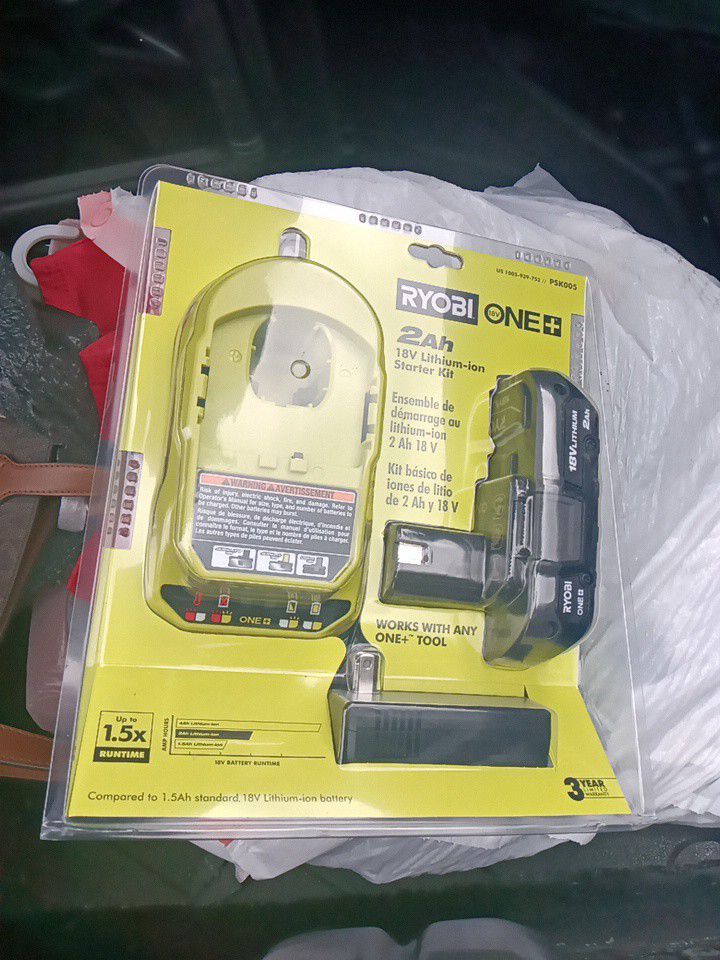 Ryobi One Plus 18 V Battery And Charger 