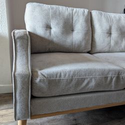 56.7" Loveseat Sofa Small Couch Fabric Upholstered 2-Seat Sofa with USB Port for Small Place, Apartment, Living Room,Office(Light Grey)
