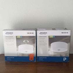 Progress Lighting LED Semi-Flushmount & Flushmount Lights Brushed Nickel Pair