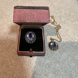 Vintage Ring And Necklace Set