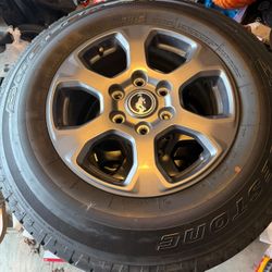 Bridgestone Dueler A/T Tires + OEM Bronco Rims - Set of 5