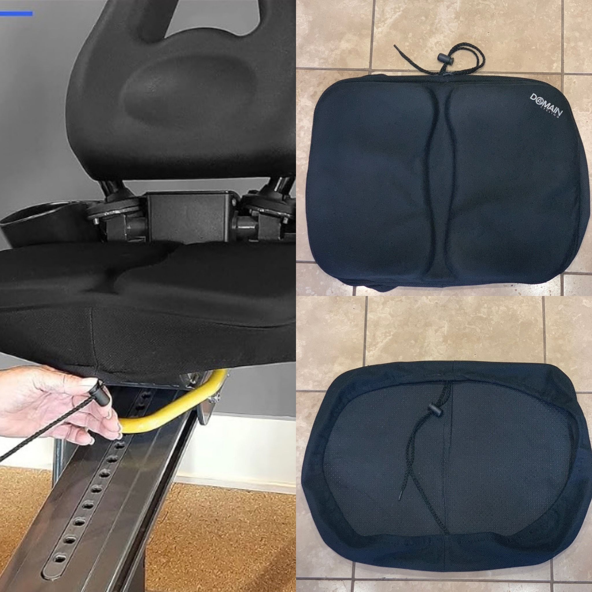 Exercise Seat Cover 11.5 x 15.5 / Silicone Gel Padded for Recumbent Bike, Stationary Spin Bicycle, Rowing Machine, Etc.