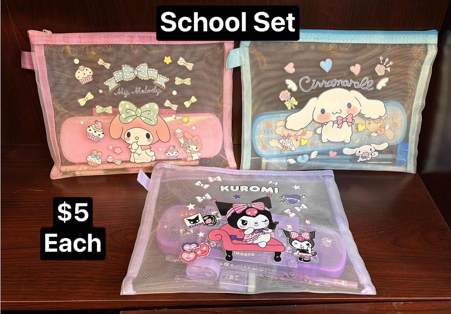 Kuromi Pencil Bag Set