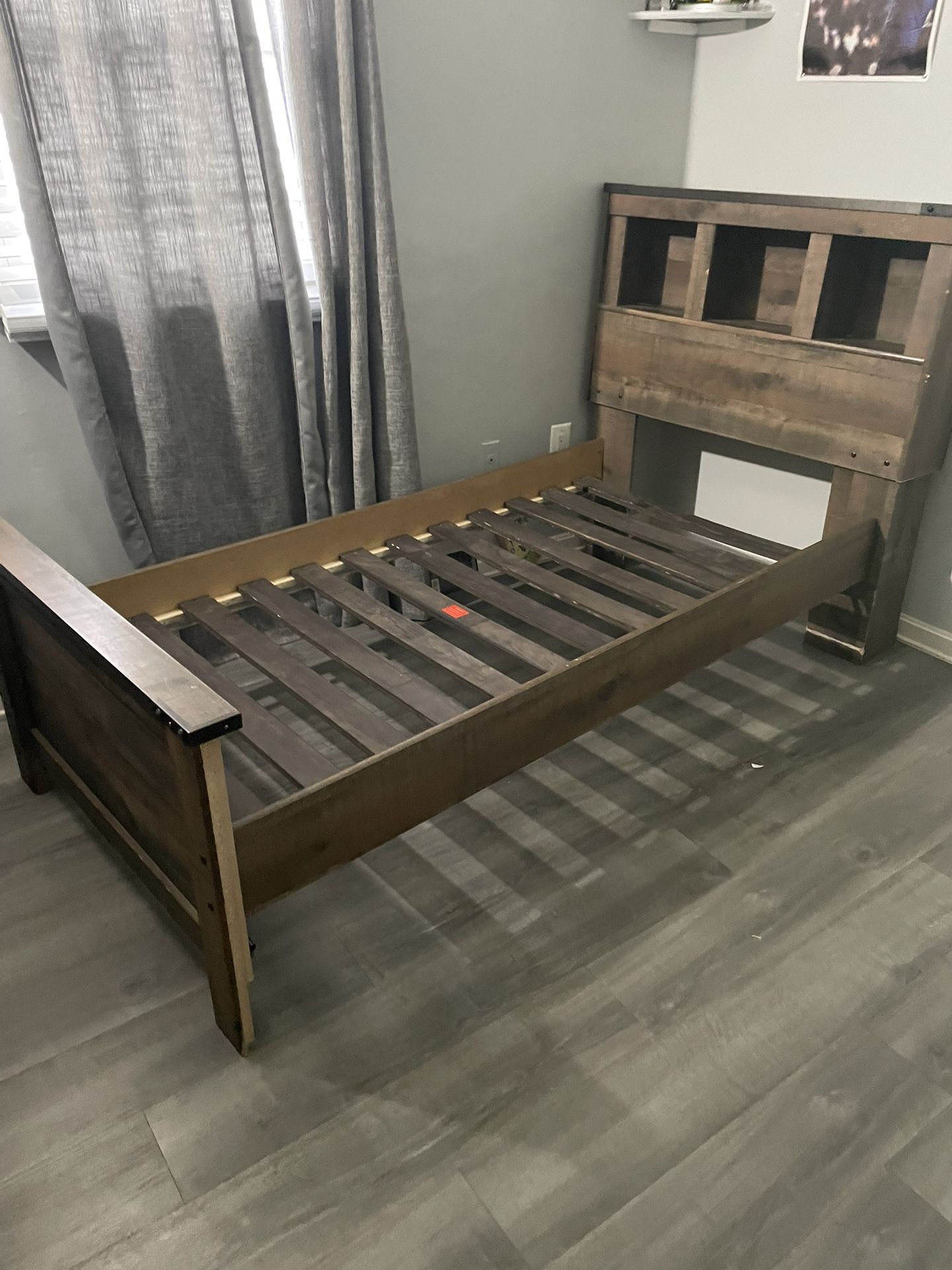 Twin Size Bed Frame With Book shelves
