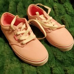 Vans Women's Pink Lace Up Tennis Shoes 